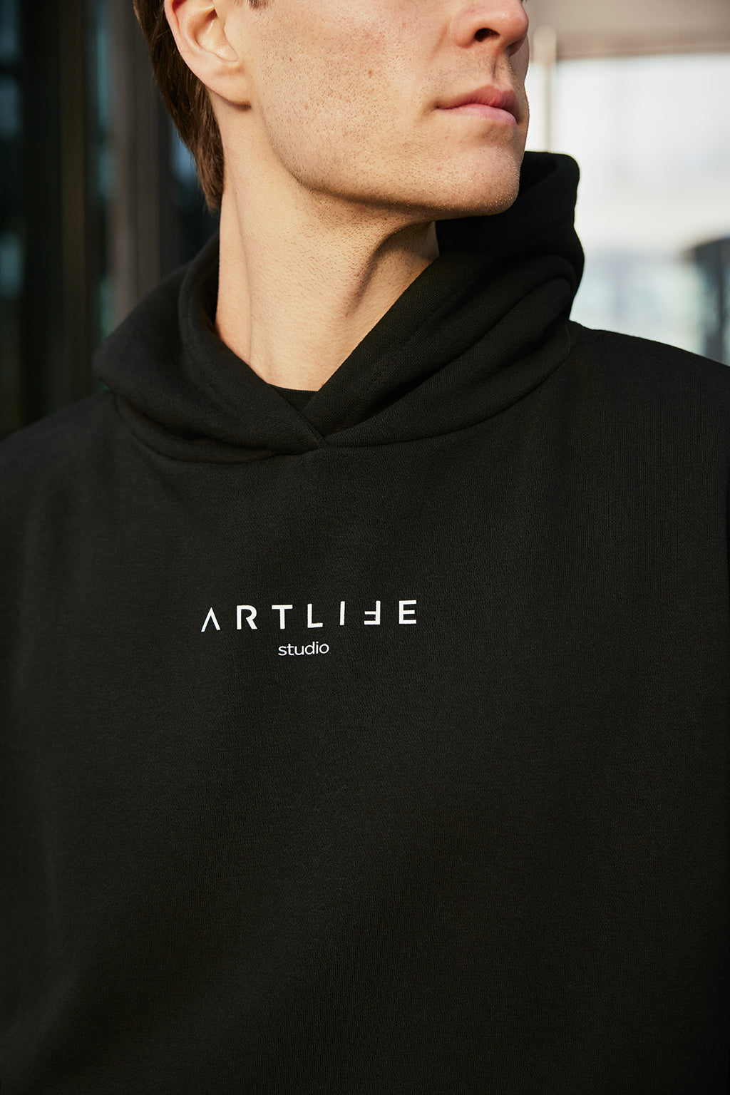 HOODIE BLACK "GEPARD" WHITE