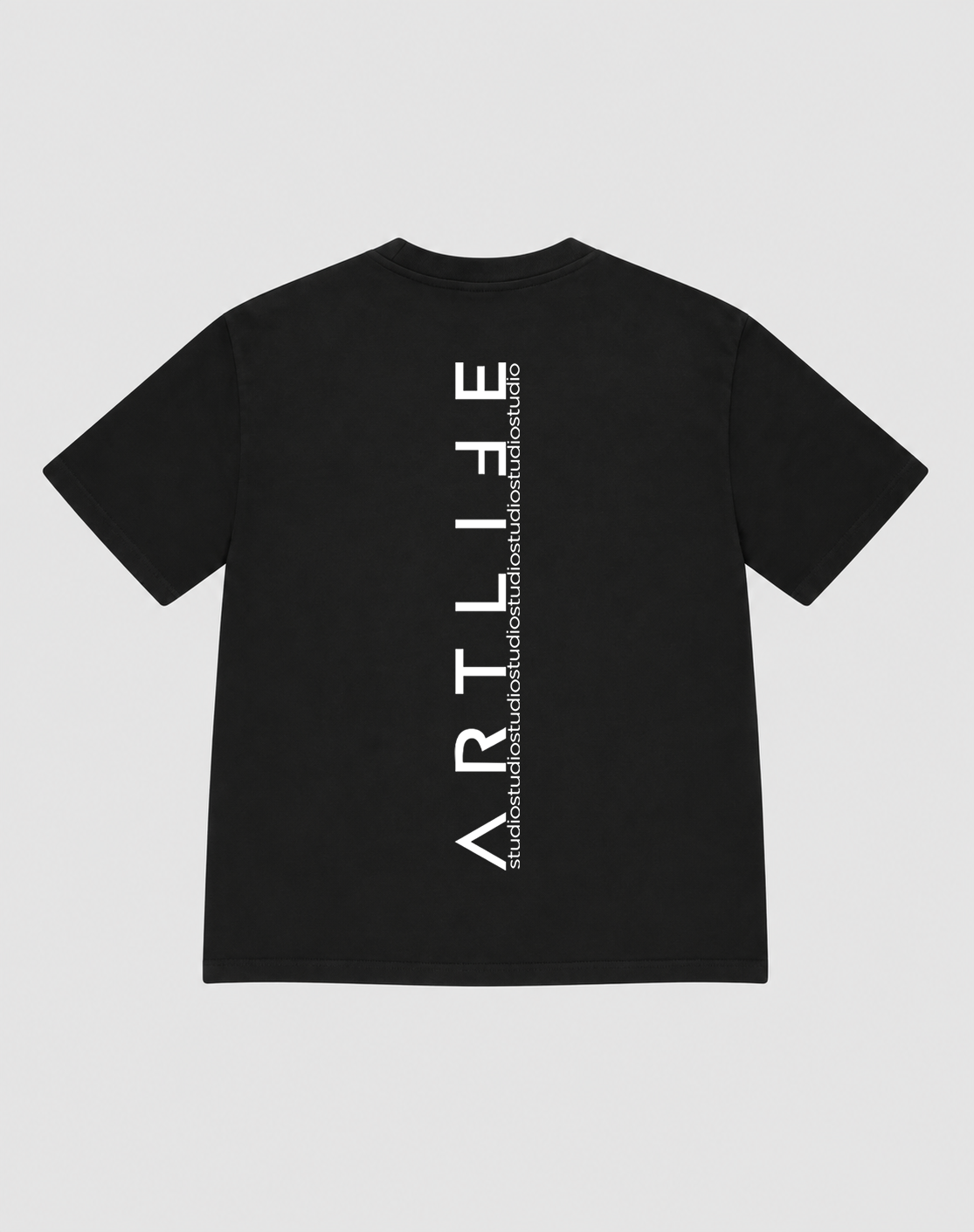 TEE BLACK "BASIC SCHRIFT" WHITE