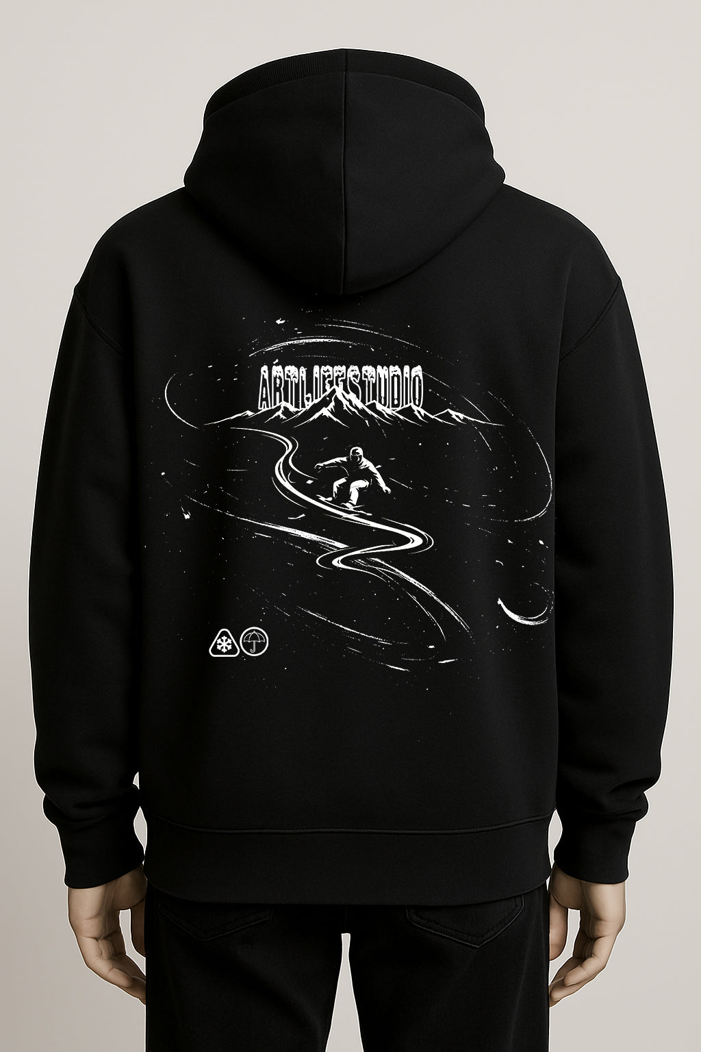 HOODIE BLACK "SNOWBOARD"