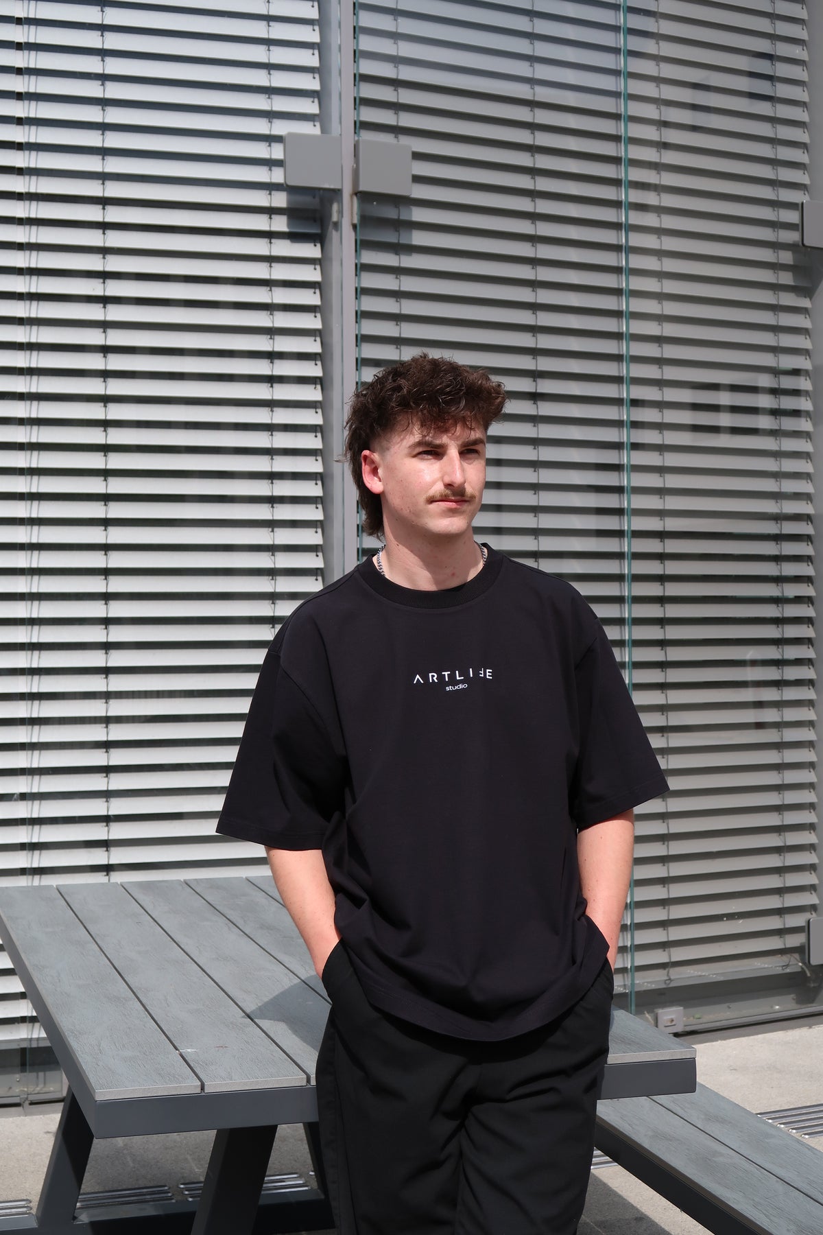 TEE BLACK "GEPARD" WHITE