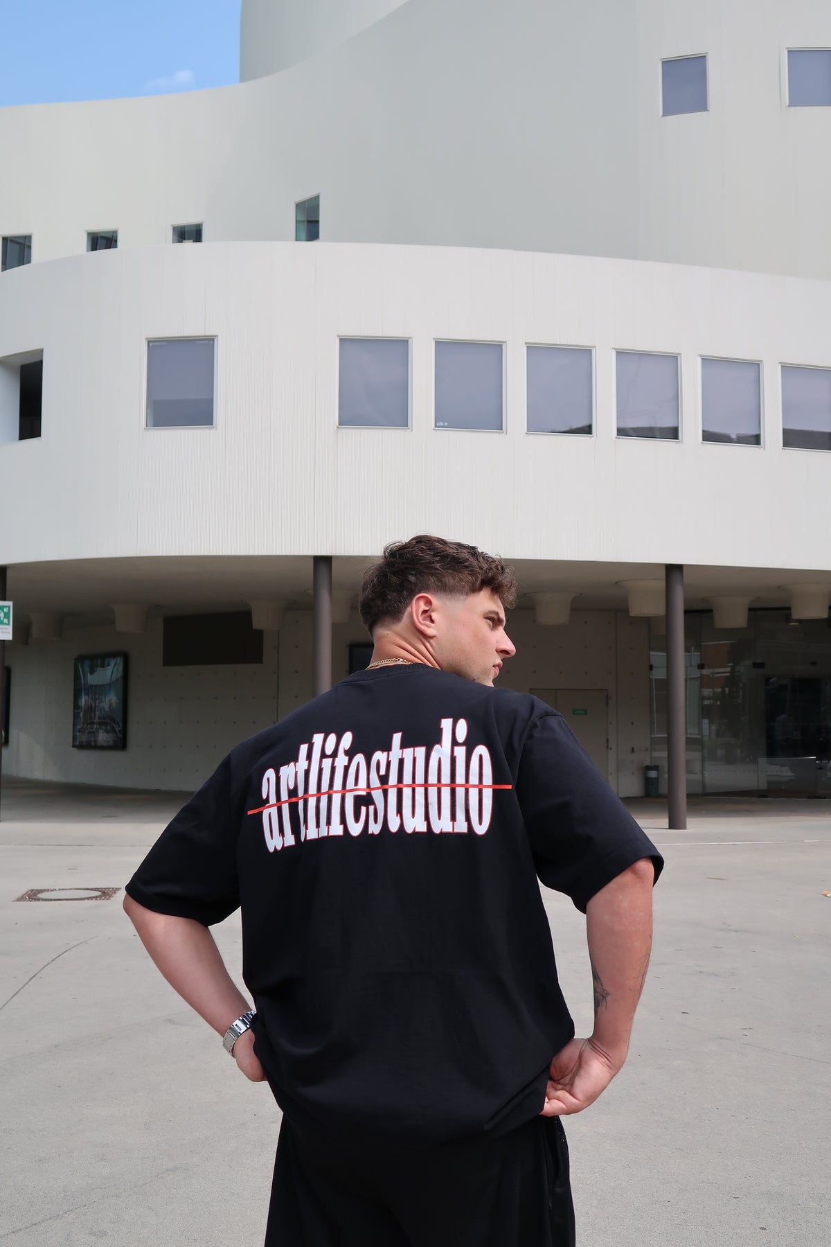 TEE BLACK "BALKEN ROT"