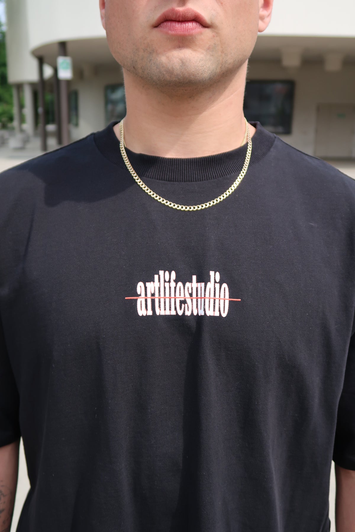 TEE BLACK "BALKEN ROT"