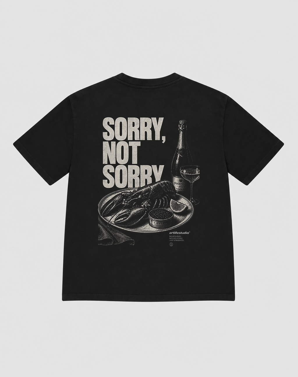 BLACK TEE "Champagne"