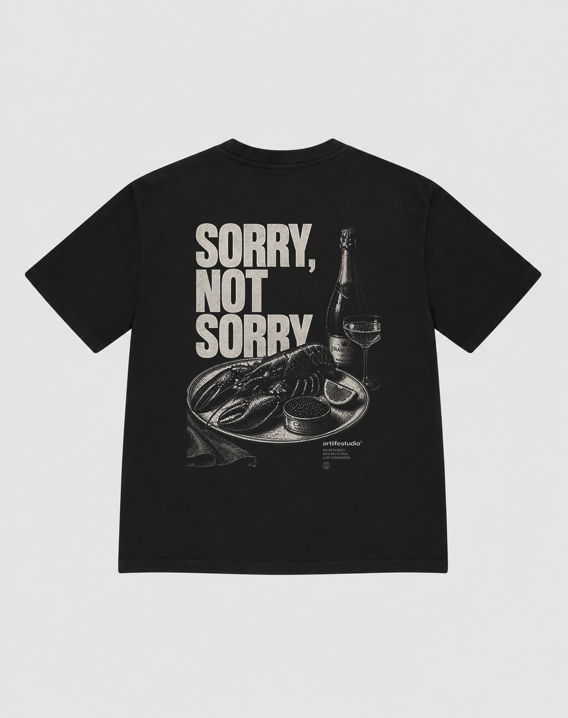 BLACK TEE "Champagne"