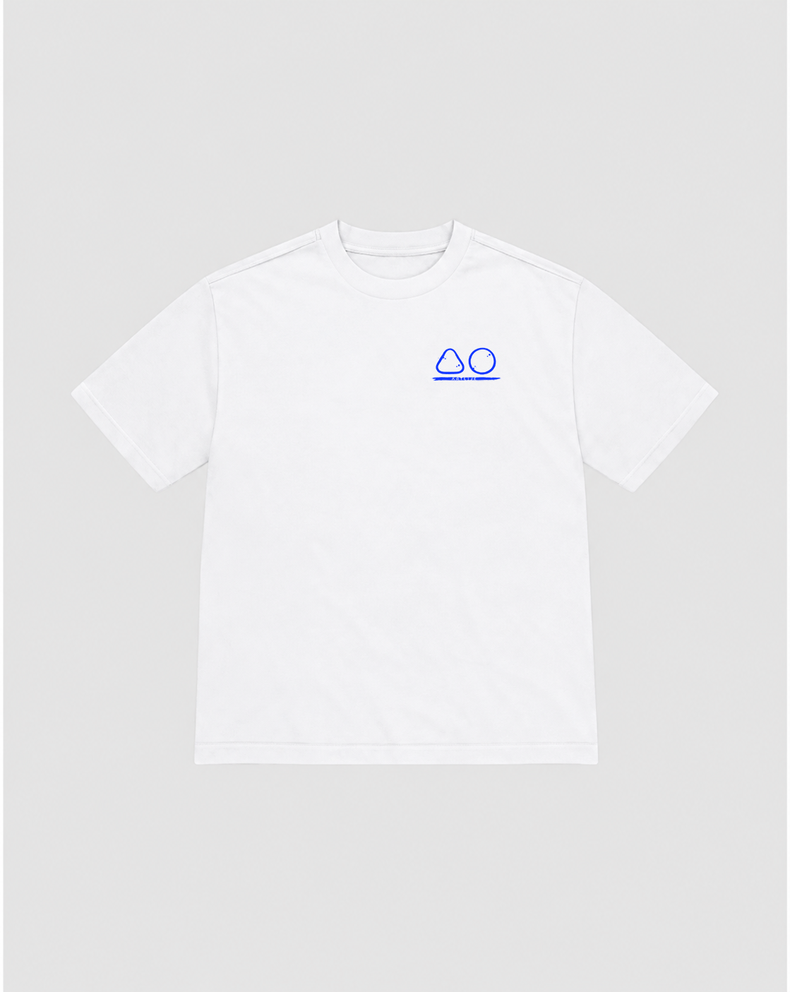 TEE WHITE "LOGOBLAU"