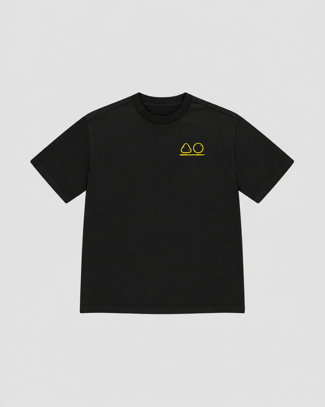 TEE BLACK "LOGOGELB"
