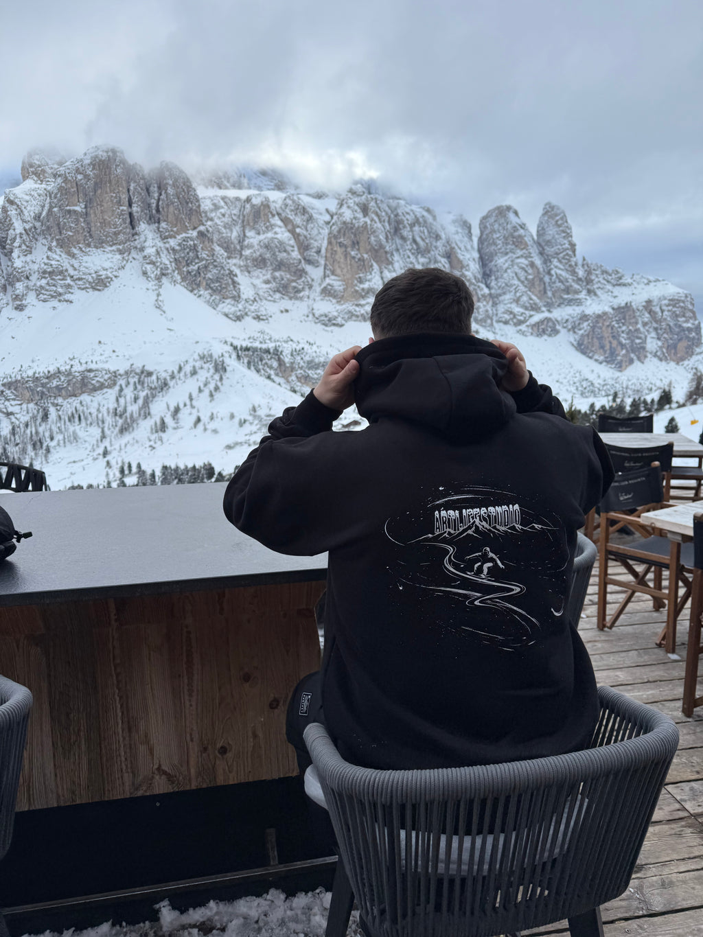 HOODIE BLACK "SNOWBOARD"