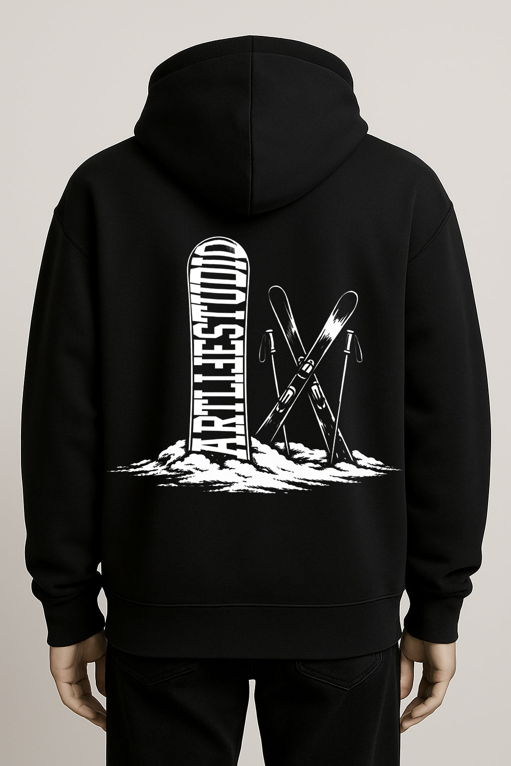 HOODIE BLACK "SNOWSKI"