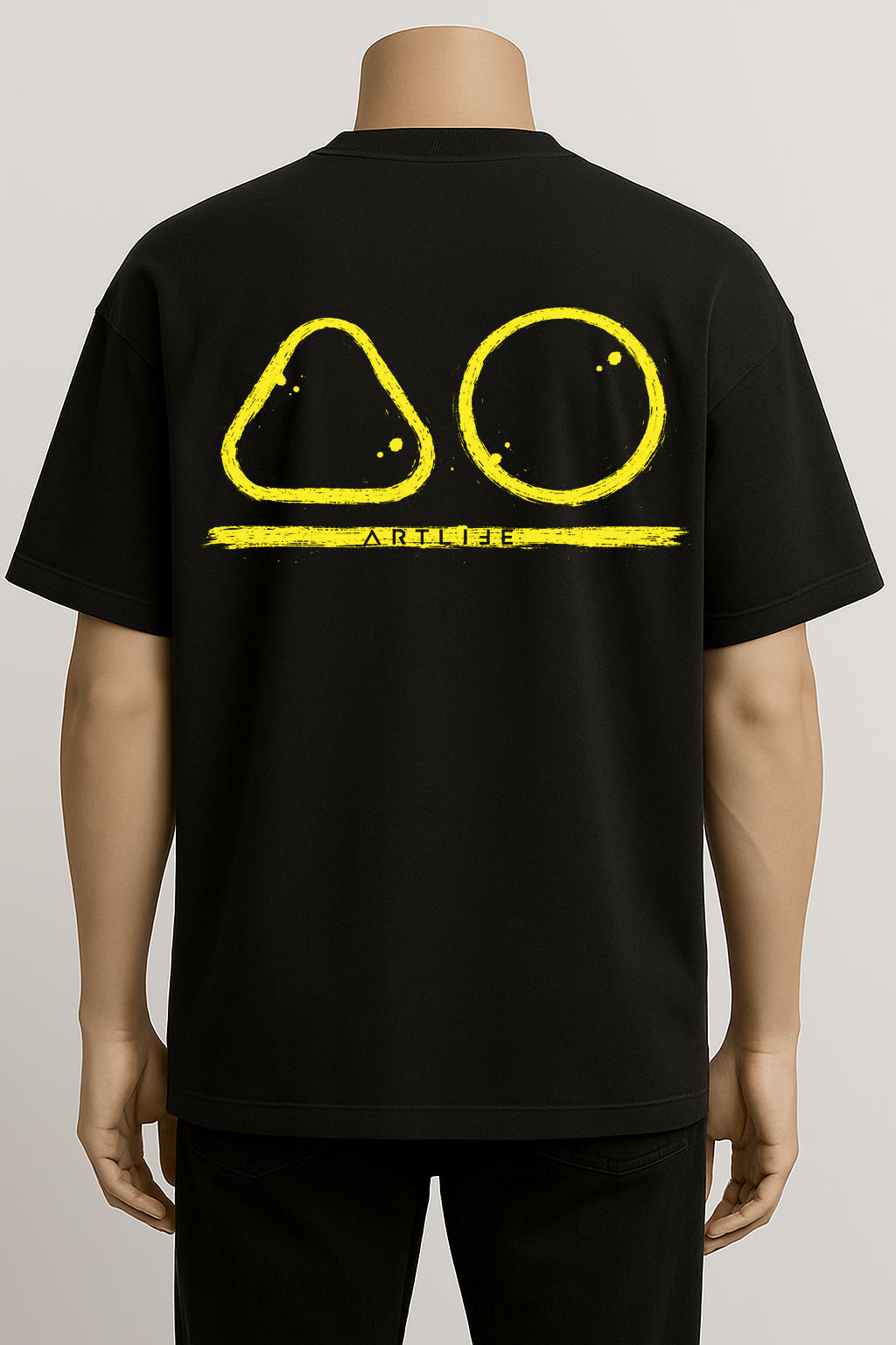 TEE BLACK "LOGOGELB"