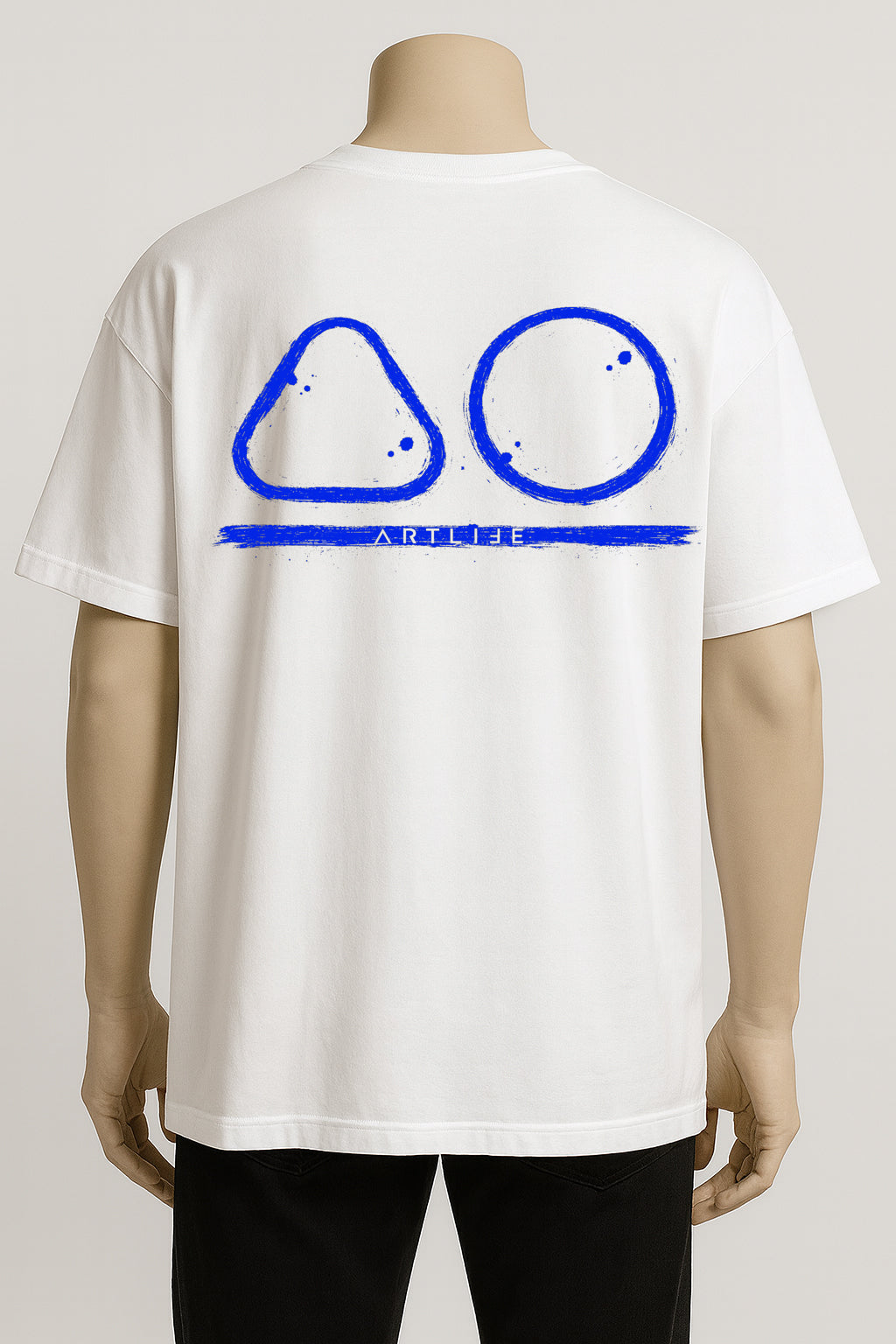 TEE WHITE "LOGOBLAU"
